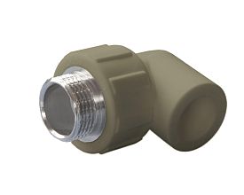 Угольник комб. 20х3/4" нар. р. PPRC (СЕРЫЕ) "Политэк"
